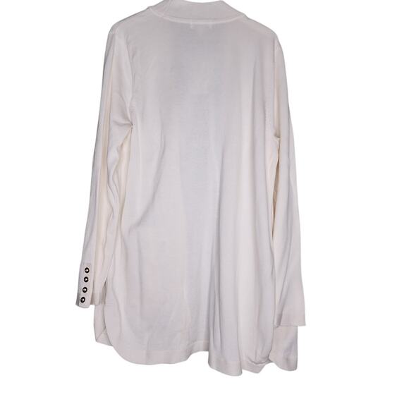 Charter Club Cardigan Sweater XL Ivory Open Front‎ Pockets Minimalist Neutral - Picture 4 of 4